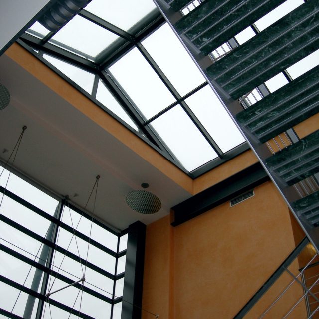 falde, acciaio zincato, specchiature, copertura, schuco