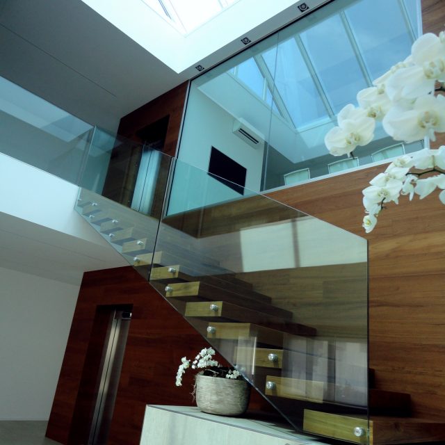Internal wooden staircase