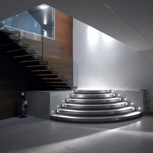 Internal wooden staircase