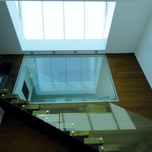 Internal wooden staircase