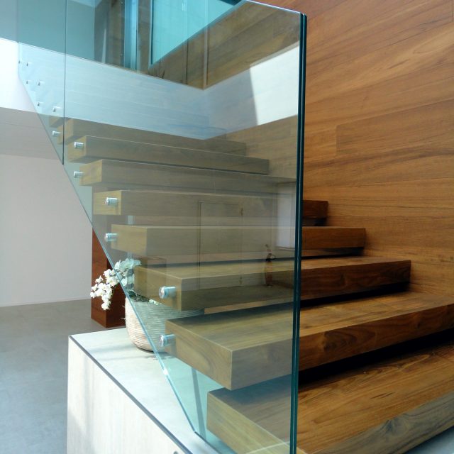 Internal wooden staircase