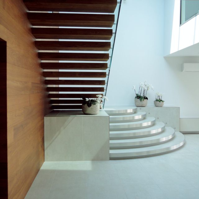 Internal wooden staircase