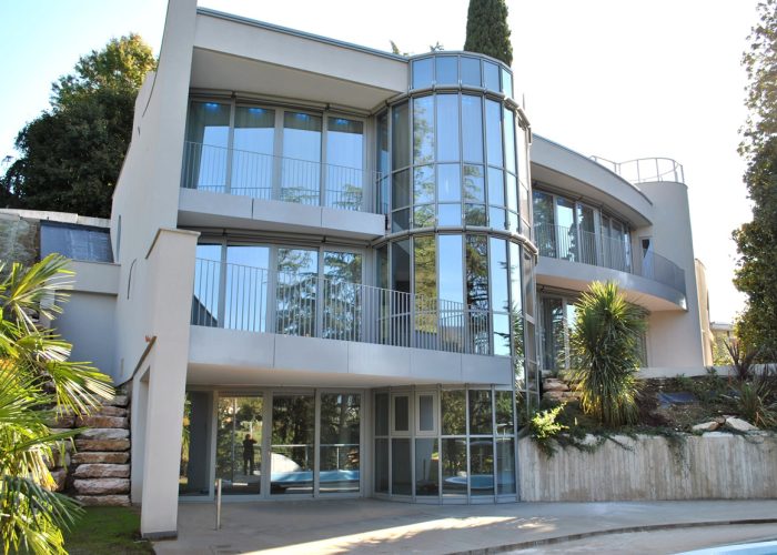 facciata poligonale, abitazione, vetro, casa, villa, lusso, schio
